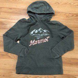 Marmot Hoodie Women's MEDIUM Gray Long Sleeve Mountain Logo Cotton Blend